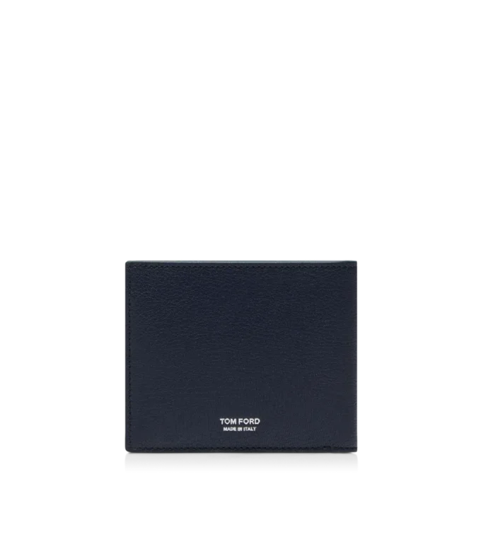 Cartera clásica con doble pliegue y línea T alargada de piel granulada flexible Cartera clásica con doble pliegue y línea T alargada de piel granulada flexible