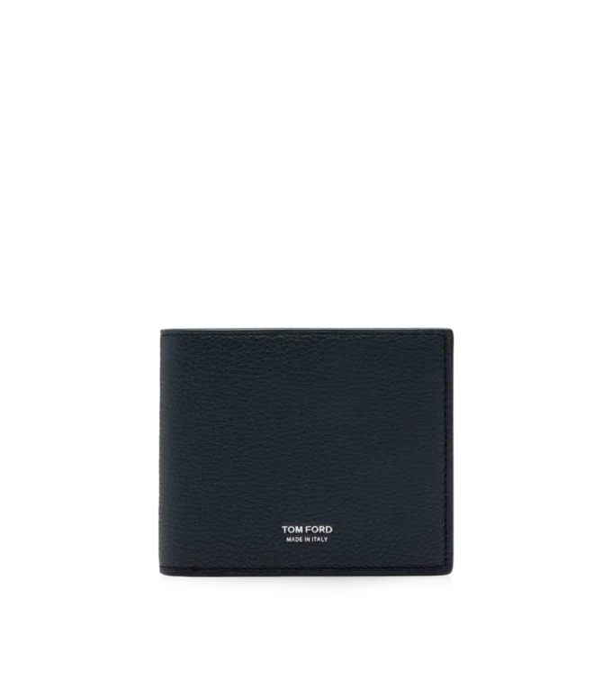 Cartera clásica de doble pliegue de piel granulada Cartera clásica de doble pliegue de piel granulada