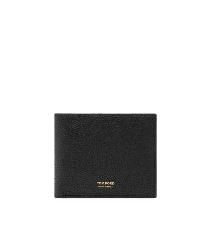 Cartera clásica de doble pliegue de piel granulada Cartera clásica de doble pliegue de piel granulada