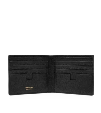 Cartera clásica de doble pliegue de piel granulada