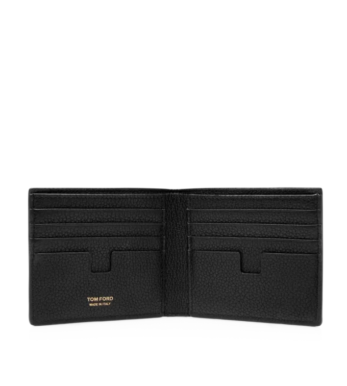 Cartera clásica de doble pliegue de piel granulada Cartera clásica de doble pliegue de piel granulada