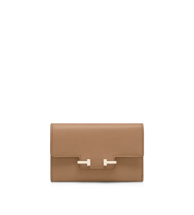 Cartera compacta Aube de piel granulada flexible Cartera compacta Aube de piel granulada flexible