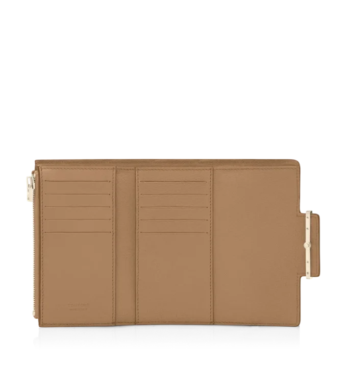 Cartera compacta Aube de piel granulada flexible Cartera compacta Aube de piel granulada flexible
