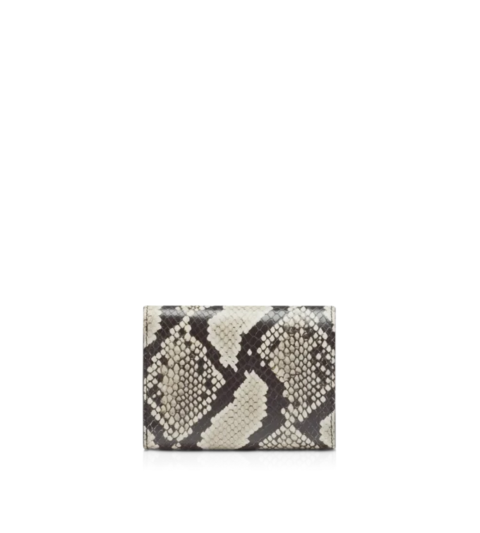 Cartera compacta Tara con estampado de pitón