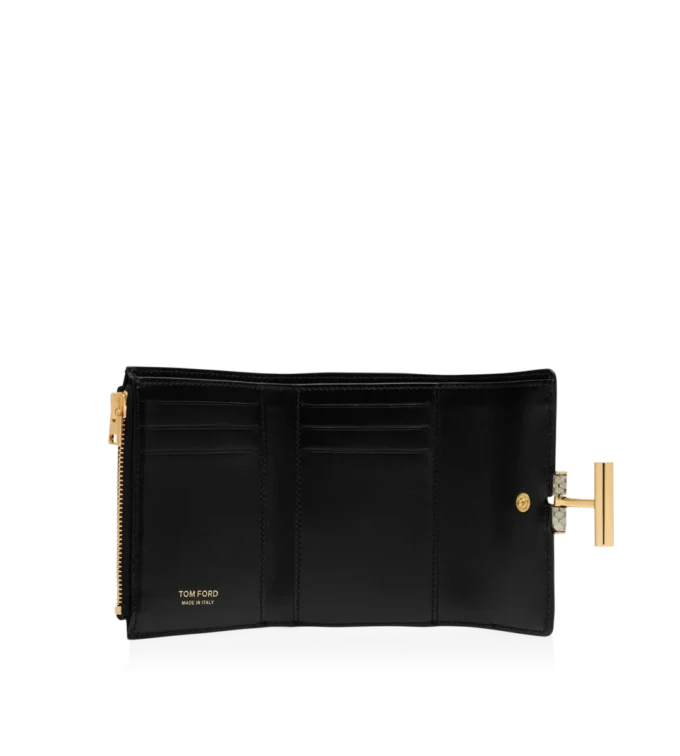 Cartera compacta Tara con estampado de pitón