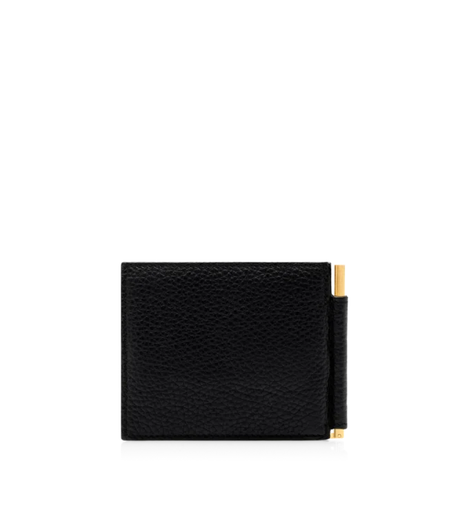 Cartera con clip para billetes de piel granulada Cartera con clip para billetes de piel granulada
