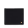 Cartera pequeña de piel granulada con doble pliegue