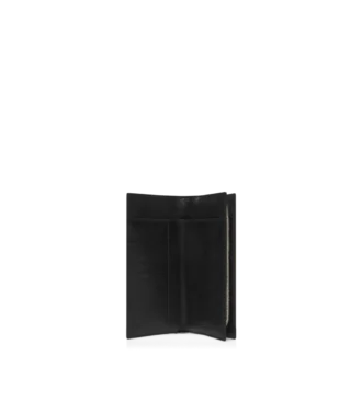 Cartera vertical de piel granulada flexible