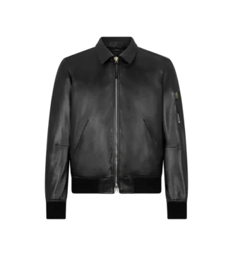Chaqueta blouson con cuello de napa suave