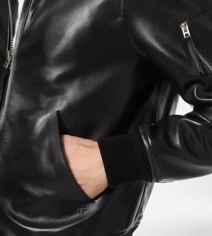 Chaqueta blouson con cuello de napa suave Chaqueta blouson con cuello de napa suave