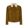 Chaqueta camionera con cuello de piel de oveja y ante cepillado Chaqueta camionera con cuello de piel de oveja y ante cepillado