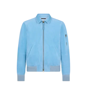 Chaqueta con cuello de ante de cachemira