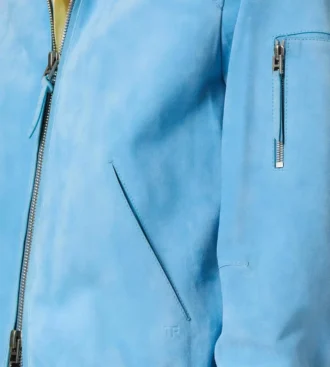 Chaqueta con cuello de ante de cachemira