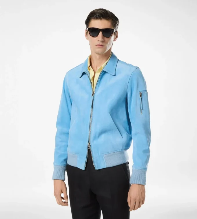 Chaqueta con cuello de ante de cachemira Chaqueta con cuello de ante de cachemira