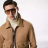 Chaqueta con cuello de piel de oveja doble dividible Chaqueta con cuello de piel de oveja doble dividible