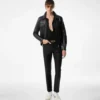 Chaqueta con cuello de piel napa granulada Chaqueta con cuello de piel napa granulada