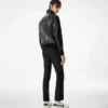 Chaqueta con cuello de piel napa granulada Chaqueta con cuello de piel napa granulada