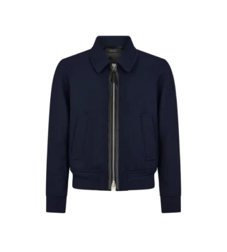 Chaqueta con cuello de sarga doble cara