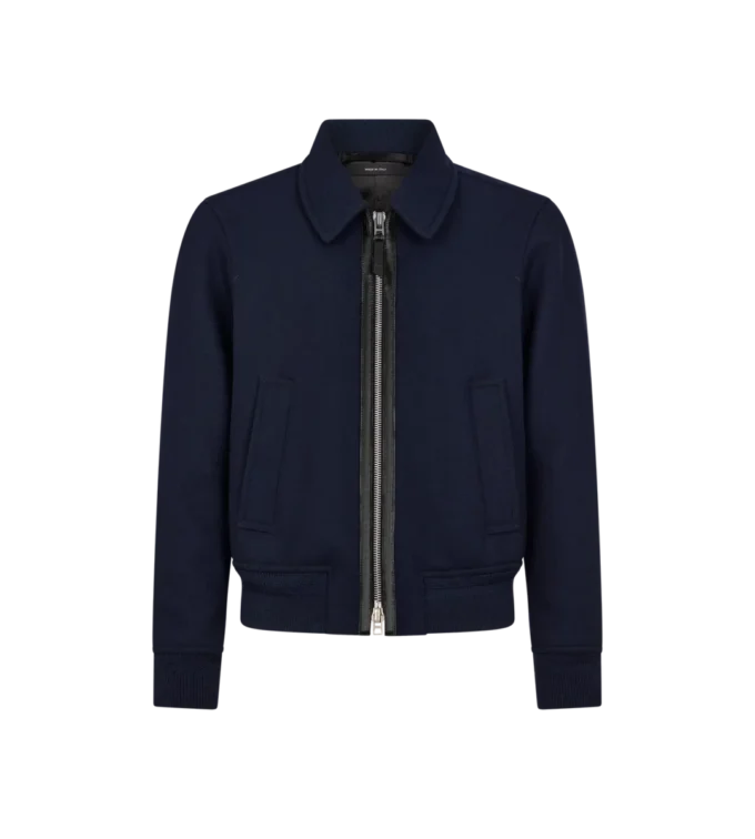 Chaqueta con cuello de sarga doble cara Chaqueta con cuello de sarga doble cara