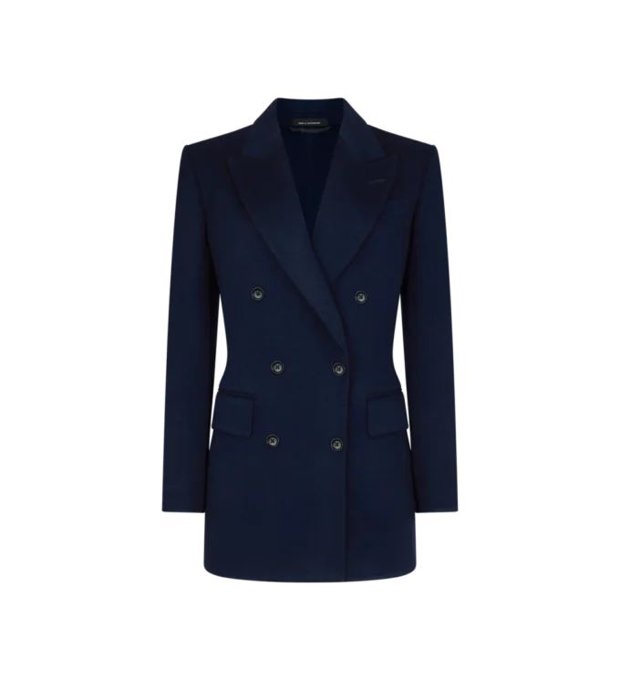 Chaqueta cruzada con cuello interior de piel Chaqueta cruzada con cuello interior de piel