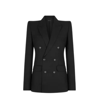Chaqueta cruzada con diseño en espiga
