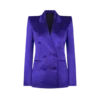 Chaqueta cruzada con solapas en pico y jacquard de lunares Chaqueta cruzada con solapas en pico y jacquard de lunares