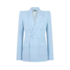 Chaqueta cruzada de crepé de mezcla de lana con lentejuelas Chaqueta cruzada de crepé de mezcla de lana con lentejuelas