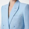 Chaqueta cruzada de crepé de mezcla de lana con lentejuelas Chaqueta cruzada de crepé de mezcla de lana con lentejuelas