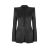 Chaqueta cruzada de duquesa con lunares jacquard Chaqueta cruzada de duquesa con lunares jacquard