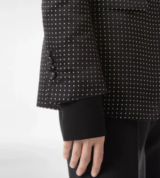 Chaqueta cruzada de duquesa con lunares jacquard