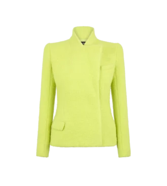 Chaqueta cruzada de tweed con lentejuelas, mezcla de lana, cachemira y seda