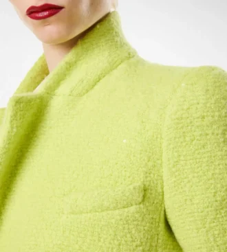 Chaqueta cruzada de tweed con lentejuelas, mezcla de lana, cachemira y seda