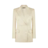 Chaqueta cruzada «Wallis» de seda y sarga de lana Chaqueta cruzada «Wallis» de seda y sarga de lana