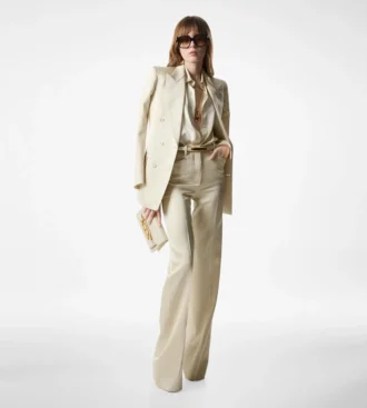 Chaqueta cruzada «Wallis» de seda y sarga de lana