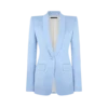 Chaqueta de algodón y seda con solapa chal y botonadura sencilla Chaqueta de algodón y seda con solapa chal y botonadura sencilla