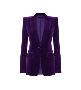 Chaqueta de algodón y terciopelo de botonadura sencilla
