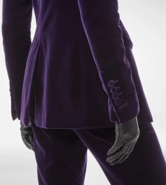Chaqueta de algodón y terciopelo de botonadura sencilla