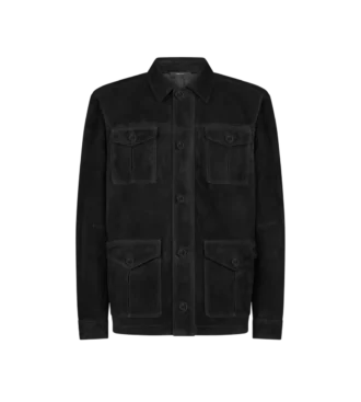 Chaqueta de ante con cuatro bolsillos
