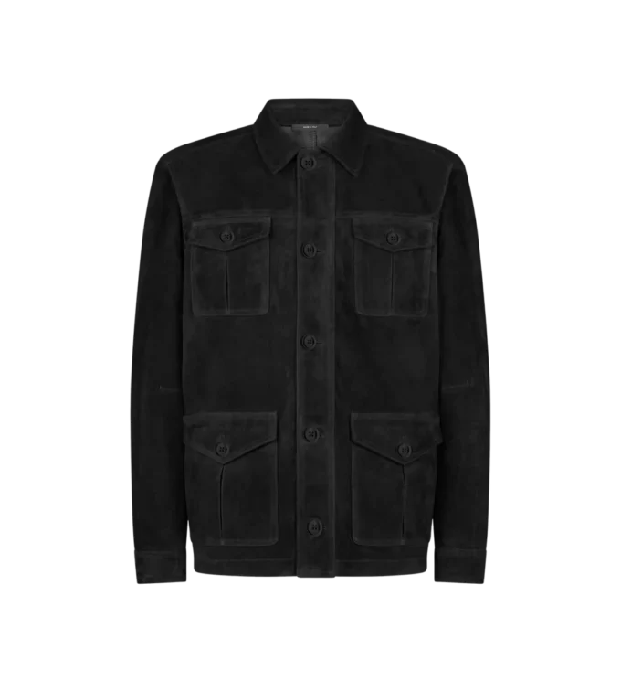 Chaqueta de ante con cuatro bolsillos Chaqueta de ante con cuatro bolsillos