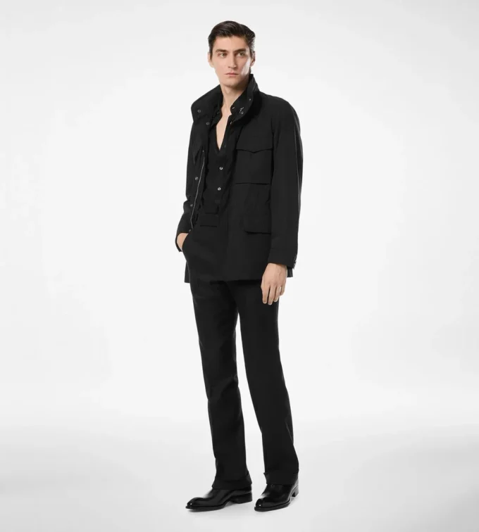 Chaqueta de campo de algodón y seda Chaqueta de campo de algodón y seda