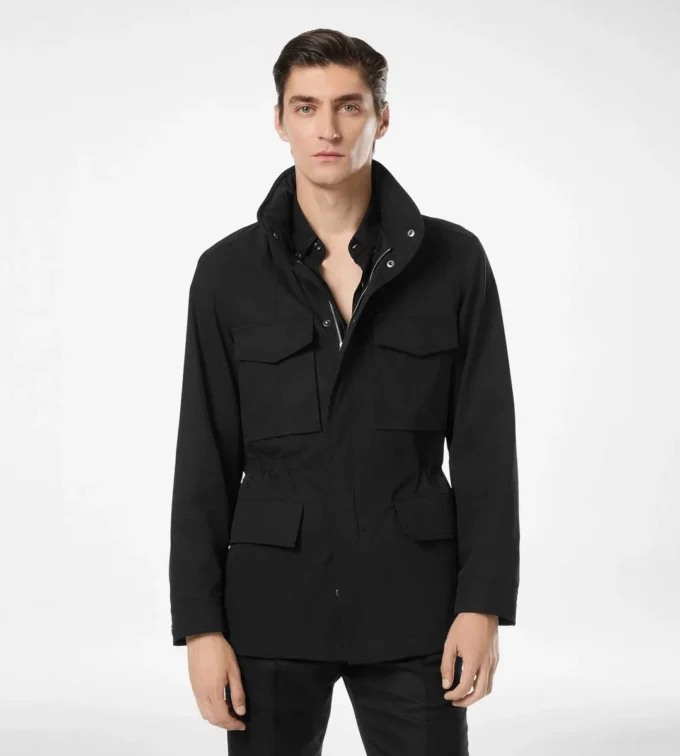 Chaqueta de campo de algodón y seda Chaqueta de campo de algodón y seda