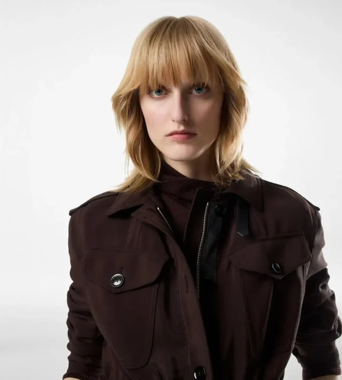Chaqueta de campo de mezcla de lana
