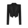 Chaqueta de esmoquin corta de doble botonadura en mezcla de lana y seda Chaqueta de esmoquin corta de doble botonadura en mezcla de lana y seda