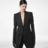 Chaqueta de esmoquin de lana y seda con botonadura sencilla Chaqueta de esmoquin de lana y seda con botonadura sencilla