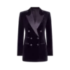 Chaqueta de esmoquin de terciopelo con solapas en pico y doble botonadura Chaqueta de esmoquin de terciopelo con solapas en pico y doble botonadura
