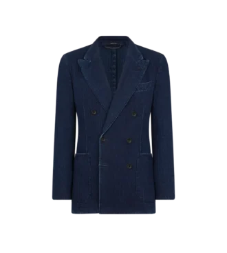 Chaqueta de espiga índigo
