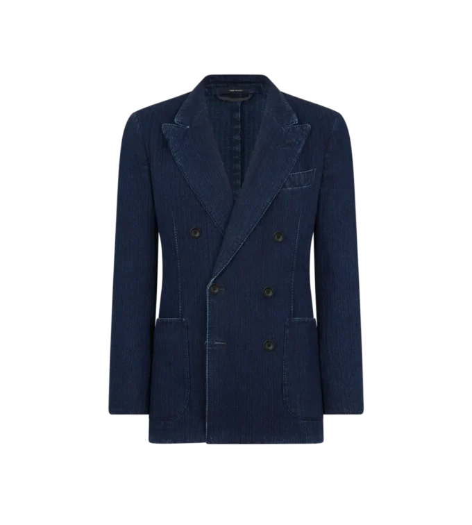 Chaqueta de espiga índigo Chaqueta de espiga índigo
