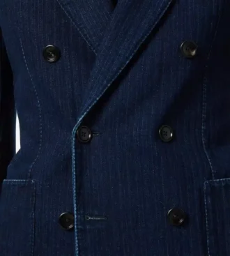 Chaqueta de espiga índigo