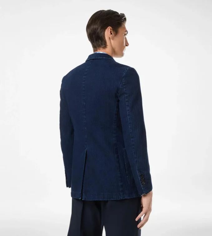 Chaqueta de espiga índigo Chaqueta de espiga índigo