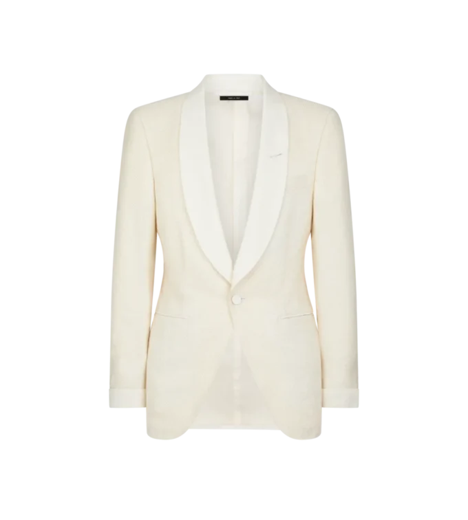 Chaqueta de noche de jacquard de viscosa y seda Chaqueta de noche de jacquard de viscosa y seda